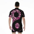 thumbnail image 2 of Pink Flowers Yin Yang Short Sleeve Men'S Rompers, Yinyang Casual Summer Jumpsuits Outfit, 2 of 4