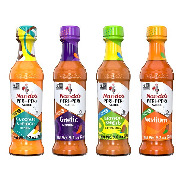 Nandos PERi PERi Hot Sauce Foodies Flavor Pack Coconut Lemon, Lemon