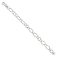 thumbnail image 2 of White Sterling Silver bracelet Chain style Link, 7.5 in 8 mm, 2 of 3