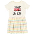 thumbnail image 3 of Inktastic Firefighter Daddy Plays with Trucks Girls Toddler Dress, 3 of 5