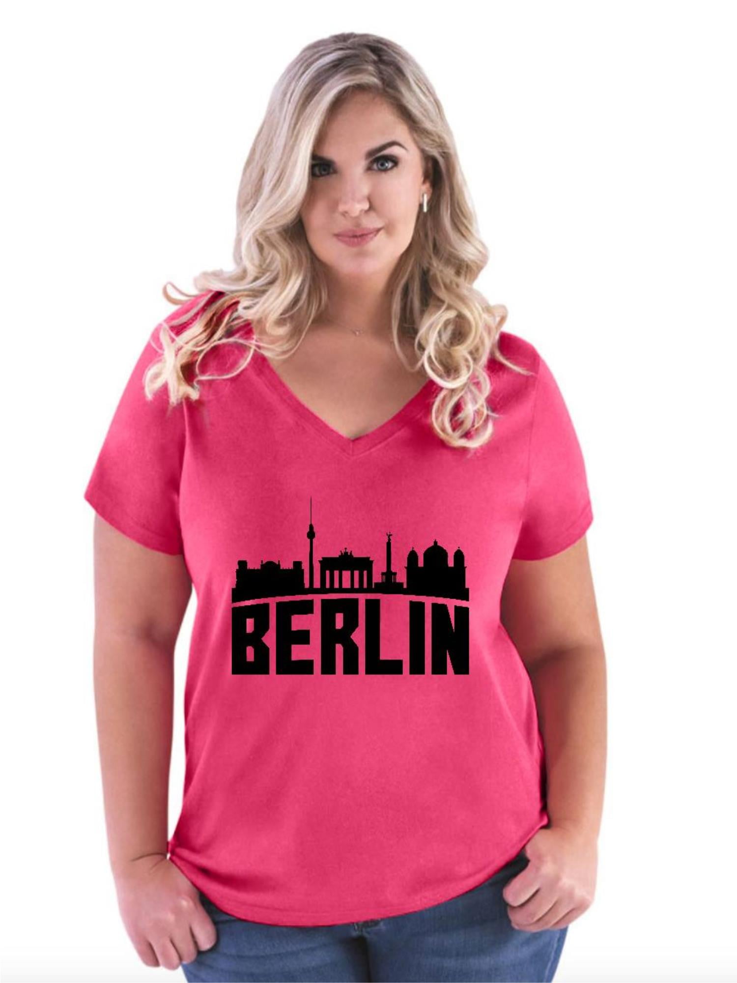 barrière rekken ik ben trots Womens and Womens Plus Size Berlin Curvy V-Neck T-Shirt, up to size 26/28 -  Walmart.com
