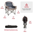 thumbnail image 4 of Folding Camping Chair Portable Padded Camp Chair, Heavy Duty 500 LBS, Portable Moon Round Saucer Lawn Chairs (Grey), 4 of 4