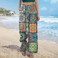 thumbnail image 4 of TMOYZQ Palazzo Pants for Women 2025, Elastic High Waisted Boho Casual Loose Wide Leg Pants Plus Size Print Baggy Lounge Trouser Pants on Clearance, 4 of 6