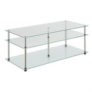 Convenience Concepts Designs2Go Table basse à trois niveaux avec étagères en verre transparent