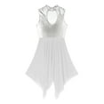 thumbnail image 6 of IEFIEL Womens Metallic Tunic Lyrical Dance Dress Sleeveless Irregular Hem Liturgical Worship Praise Dance Dress White XL, 6 of 7