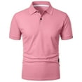 thumbnail image 4 of hoksml Big And Tall Polo Shirts for Men, Solid Color Collared Button Athletic T-shirt Casual Loose Lapel Top Summer Comfortable Breathable Short Sleeved Elastic Cuffs, 4 of 4