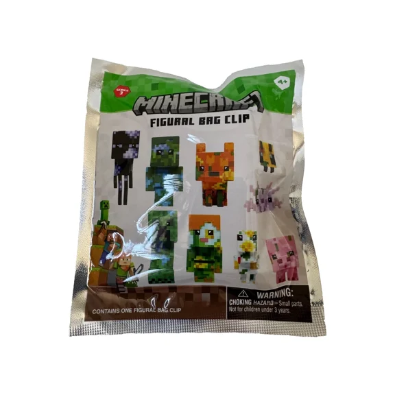 1 Pack MINECRAFT Blind Bag Play Pack Figural Bag Clip- Assorted style