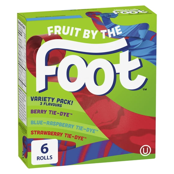 Fruit by the Foot Fruit Flavoured Snacks, Variety Pack, Gluten Free, Kids Snacks, 6 ct, 6 rolls, 128 g