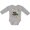 AC-Heather Grey, variant on Bee Happy with Flowers Boys or Girls Long Sleeve Baby Bodysuit