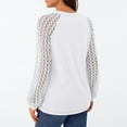 thumbnail image 3 of SUNBS Women Blouses Hollow-Out Lace Tops Crew Neck Long Sleeve Shirts for Women Trendy Clothes, 3 of 8