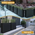 thumbnail image 5 of 24"x10"x24" Rectangular Planter Pots with Drainage Holes Removable Shelf Metal Steel Large Garden Pot for Outdoor Plants Tall Flower Vase Container for Yard Front Porch Patio Planter Box Decor, Black, 5 of 7