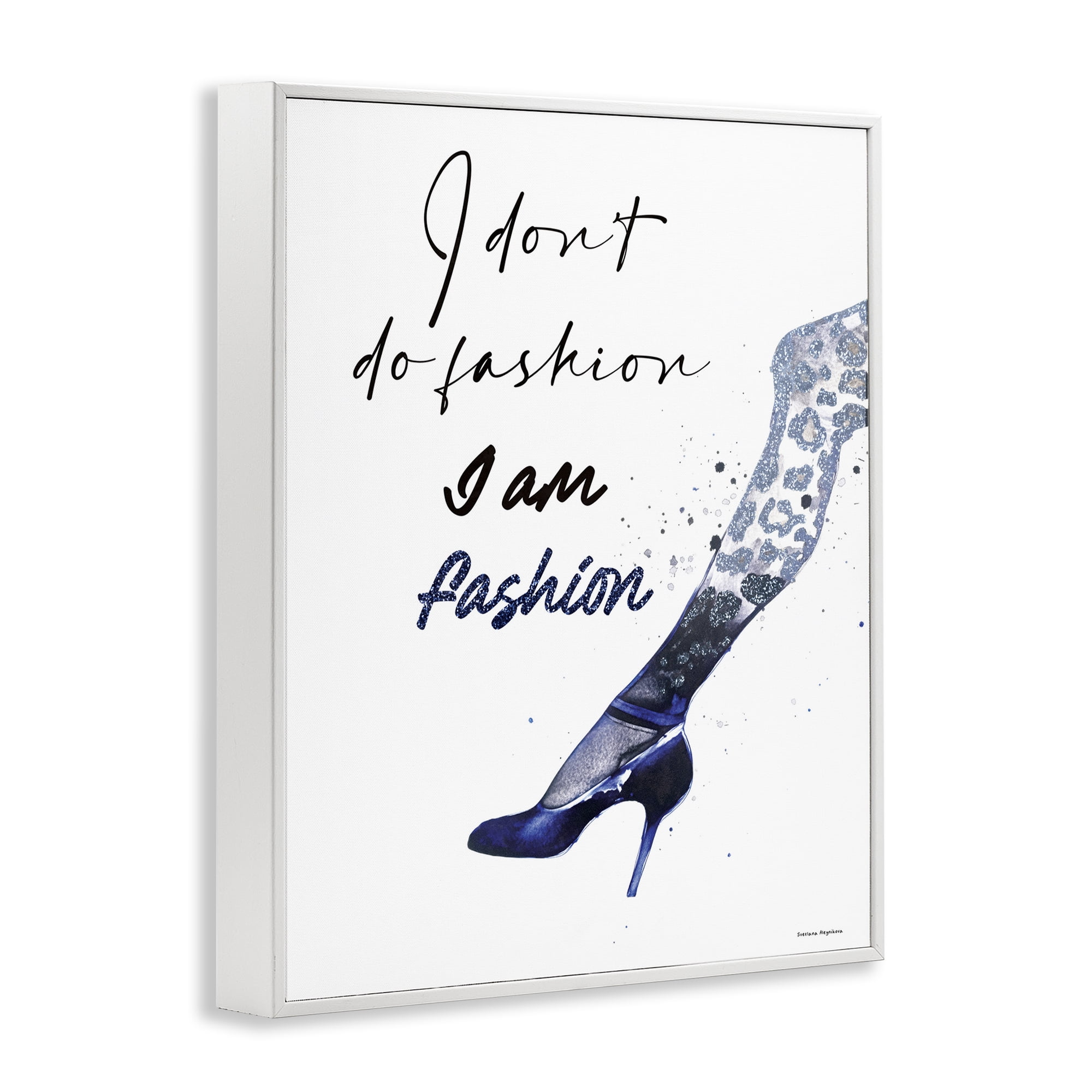 Stupell Industries Trendy I Am Fashion White Framed Giclee Art, design by Svetlana Aleynikova