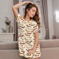 thumbnail image 3 of Fotbe Dachshund Bata de Dormir para Mujer con Estampado, Camisón de Algodón de Manga Corta, Ropa de Dormir Casual, 3 of 6