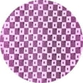 thumbnail image 1 of Ahgly Company Indoor Round Checkered Purple Modern Area Rugs, 7' Round, 1 of 4