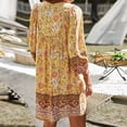 thumbnail image 2 of ZANZEA Womens Dresses 3/4 Sleeve V-Neck Printing Above Knee Length Dress, 2 of 5