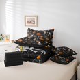 thumbnail image 5 of 7 Piece Skull Bed In A Bag With Sheet Set Halloween Twin Bedding Set Pumpkin Skull Comforter Set Dancing Gothic Bones Skeleton Bedding Comforter Sets Reversible Black Bed Set, 5 of 5