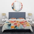 thumbnail image 3 of Designart "composition Rhythms I" Abstract Bedding Covert Set - Abstract Collages Orange Modern Bed Set With 1 Sham, 3 of 6
