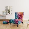 thumbnail image 2 of Designart "Harmonious Spectrum Opt Art wall decor II" Chaise d'Appoint Moderne Rembourrée Multicolore - Fauteuil Moderne pour Chambre, 2 of 7