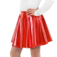 thumbnail image 4 of Girls Metallic Skater Skirt Christmas Halloween Cosplay Skirts Shiny Pleated Short Skirt Kids Dance Performance Party Skirt, 4 of 7
