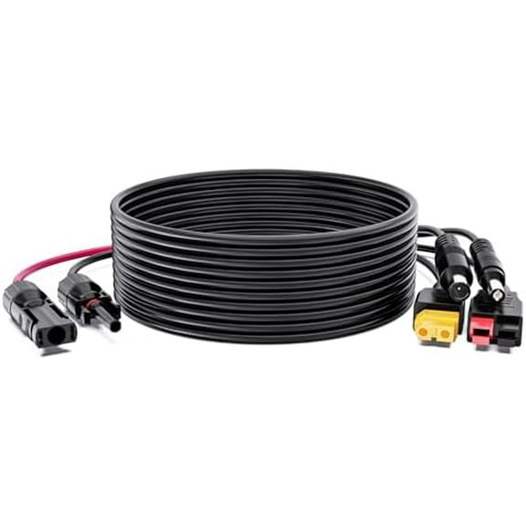 Solar Extension Cable,10 Ft Solar to Anderson/XT60/DC7909/DC5521 Adapter Solar Connector for Solar Panel to Ecoflow River & Delta Series Power Station