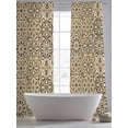 thumbnail image 5 of Traditional Morocco Sheer Curtains 84 Inch Length 2 Panels Set Window Treatments, Vintage Abstract Geometric Art Brown Rod Pocket Semi Curtains for Living Room/Bedroom/Kitchen Décor, 104"W x 84"L, 5 of 7