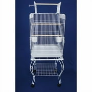 24" Open top Parrot Cage With Stand in White
