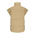 thumbnail image 6 of Kilaqueen Puffer Vests for Women Oversized Sleeveless Zip Up Lapel Cropped Outerwear Quilted Padded Puffy Solid Color Vests, 6 of 9