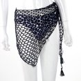 thumbnail image 3 of LMLYSoH Women's Swimwear Triangle Wrap, Fishnet Solid Color Shells Swimsuit Skirt Bikini Cover-Up Shawl, Summer Beach Cover Up, 3 of 9