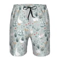 thumbnail image 4 of Kdxio Goose and Doodle Flowers Pattern Mens Casual Shorts - Drawstring Summer Beach Sports Shorts for Men, 4 of 9
