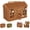 Brown, variant on Rattan House Storage Basket, Portable Plastic Wicker Garden Harvest Baskets with Lid, Mini Creative Shelf Decorative Hand Woven Small Doll House Shaped Suitcase, For Wedding, Outdoor Picnic(Brown)
