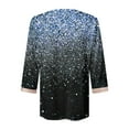thumbnail image 5 of COSFO Blue Womens Tshirts V-Neck Lace Sequin Long Sleeve Top T-Shirts Tops for Women, 5 of 5