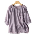 thumbnail image 4 of Bixock Maternity's Tops 3/4 Sleeve Crew Neck Plus Size Loose Casual Maternity Shirt Pregnancy Blouse Summer Maternity Clothes, 4 of 7