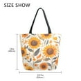 thumbnail image 5 of FORMRS Womens Canvas Tote Bag with Zipper Inner Pocket Shoulder Handbag, Watercolor Sunflowers and Leaves, 5 of 7