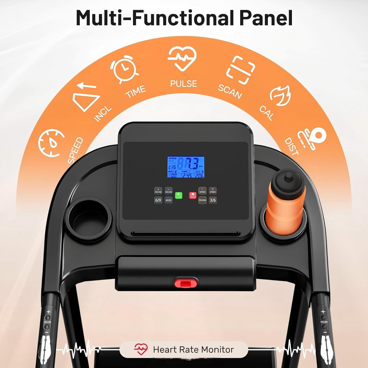 3.0 HP Folding Treadmill for Home with 0-15% Auto Incline,330-440lbs Capacity Portable Treadmill Compact Foldable Walking Pad Treadmills with 7.5 MPH Speed
