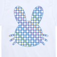 thumbnail image 3 of Instant Message - Bunny Head Rainbow Checker Short Sleeve Graphic T-Shirt, 3 of 6