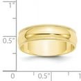 thumbnail image 4 of Primal Gold 10 Karat Yellow Gold 6mm Lightweight Milgrain Half Round Band Size 9, 4 of 7