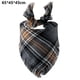 thumbnail image 2 of Bandanas para perros a cuadros, 2 unidades de bufanda triangular reversible para perros con bordes de borlas, 2 of 5