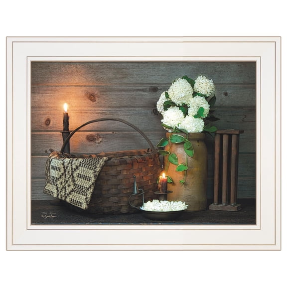 TrendyDecor4U White Flowers By Susie Boyer Framed Print BOY379-226G