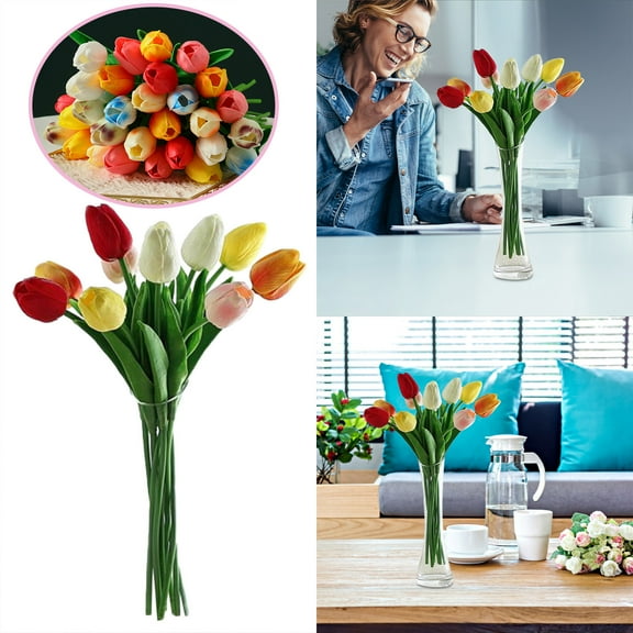 Fake Flowers Promotion Sale! Nomeni 10Pc Pu Simulation Flower Flower Party Home Decoration Flower Floral Bouquet Assorted, Home Decor Clearance Sale Rose Gold