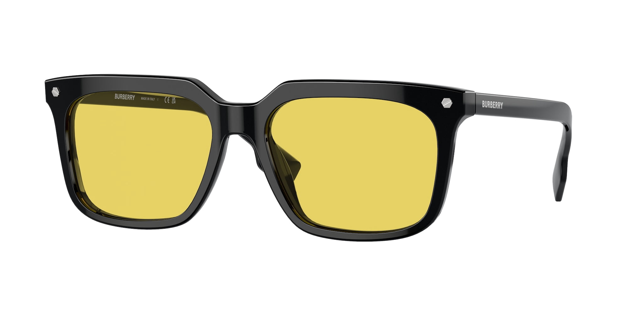 Burberry BE 4337F Plastic Mens Square Sunglasses Black 56mm Adult