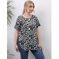 thumbnail image 4 of Purcoar Women Plus Size Round Neck T-Shirt Printed Floral Top, 4 of 5