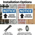 thumbnail image 3 of (2 Pack) Visitor Entrance [Up Arrow] OSHA Notice Sign 14 Inch X 10 Inch Plastic Sign, Weather Resistant, UV Protected for Workplace, Business, and Construction Site, Made in the USA, 3 of 8