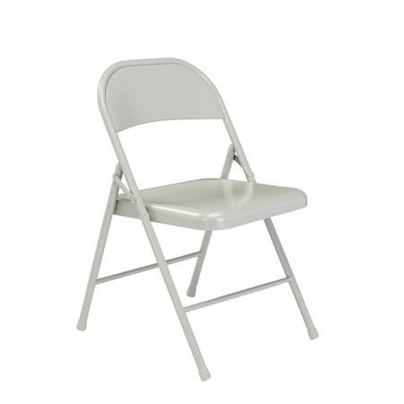 Commercialine&reg; All-Steel Folding Chair, Grey (Pack of 4)