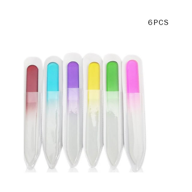 Langgg 6pcs / Set Lime à Ongles Givré Surface Légère Résistant à l'Usure Robuste Réutilisable Bricolage Artisanat Verre Ongles Art Outils de Manucure 14cm