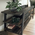 Sauder Steel River TV Stand with Mount for TVs up to 50", Carbon Oak