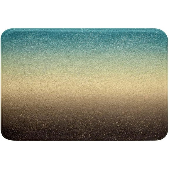 Modern Ombre Fleece Bath Mat Non Slip,Starry Galaxy Dreamy Pattern,Bathroom Rug Carpets Polyester,Entryway Door Mat for Bathroom Floor Indoor,Teal Brown,16Wx24L Inches