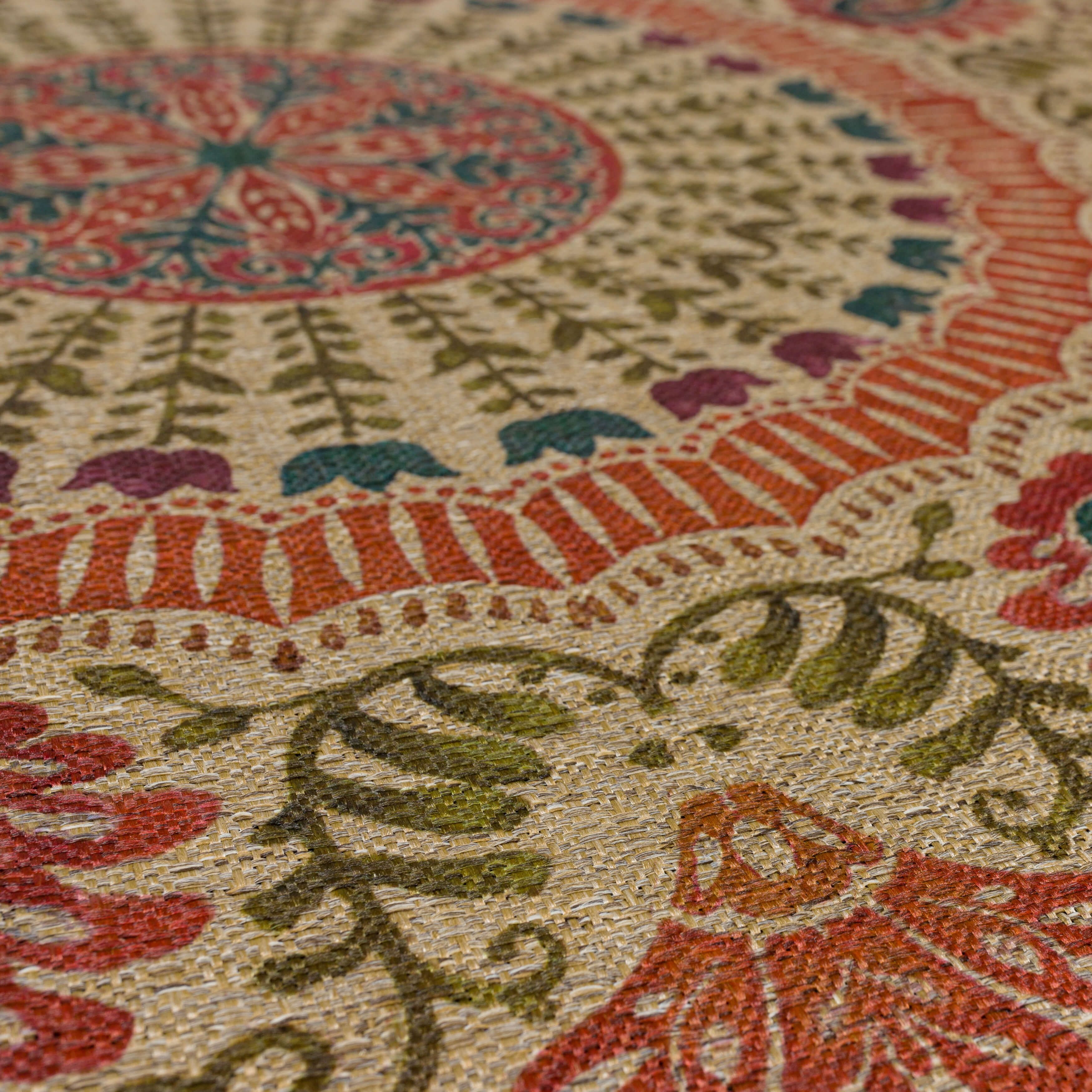 Mainstays Paisley Crescent Low Pile All Weather Rubber Backed Slice Doormat, Multi, '24 x 36'