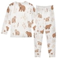 thumbnail image 2 of FORMRS Long Sleeve Top and Pants Pajama Set for Niños 2-Piece Sleepwear, Sizes 18M-8Y, Gray Bears, 2 of 6