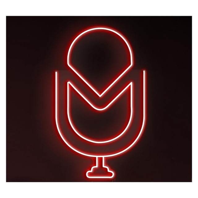 Letrero De Neón LED Con Micrófono Abstracto, Para Podcast, Estudio Música, Decoración Pared, Habitación, Dormitorio, Juego 42cm