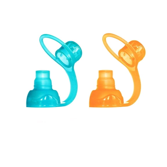 CCOCC Food Pouch Tops,Orange Aqua Purple Travel Case,Spill-Proof Pouch Topper Prevent Spills and Childs Mouth